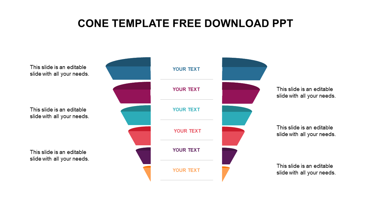 Free - Attractive Cone Template Free Download PPT Design